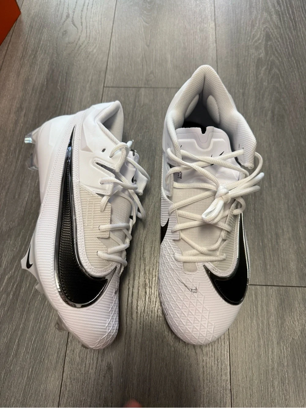 Nike Vapor Edge Elite 360 2 White Black Football Cleats FJ6125-100 Size 11 WIDE